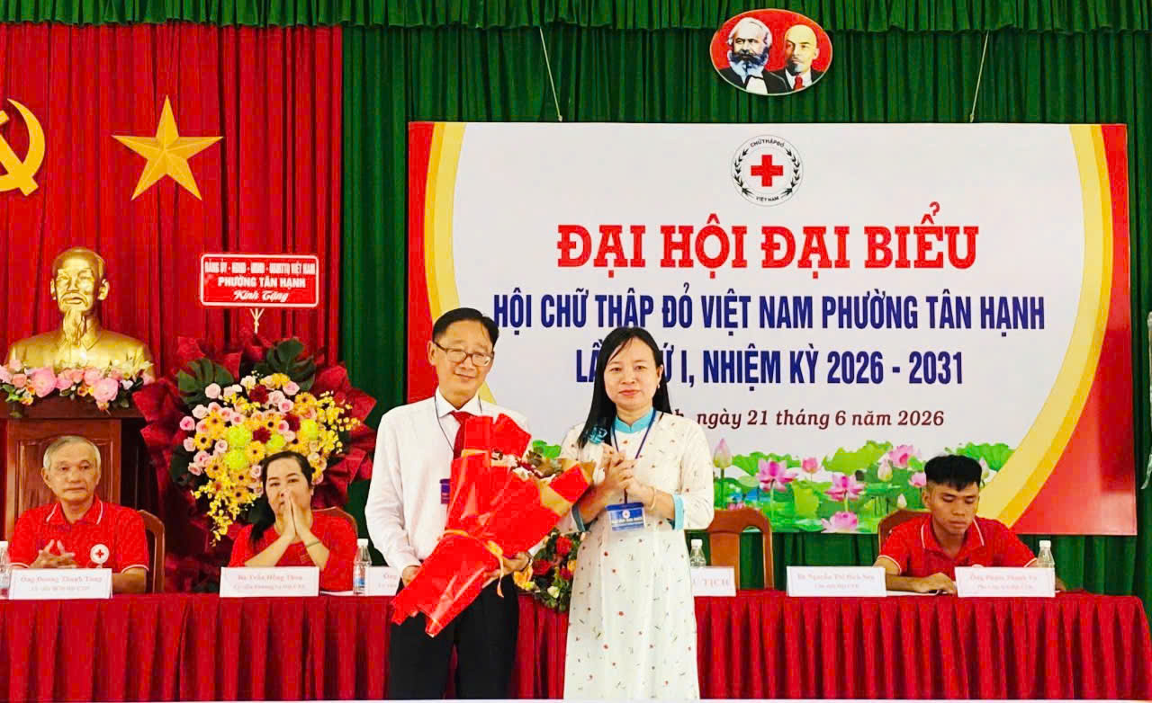 ĐẠI HỘI ĐẠI BIỂU HỘI CHỮ THẬP ĐỎ PHƯỜNG TÂN HẠNH LẦN THỨ I, NHIỆM KỲ 2026 – 2031 THÀNH CÔNG TỐT ĐẸP